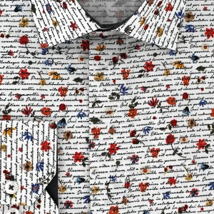 Chemise blanche à fleurs colorées - Fidji