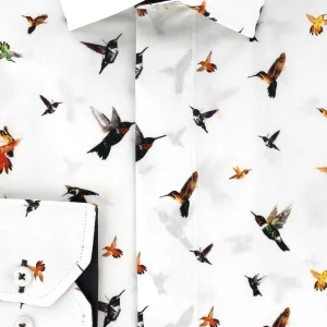 Chemise blanche à motifs oiseaux - Flyberry