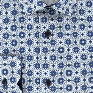 Chemise bleu ciel à fleurs - Seychelles