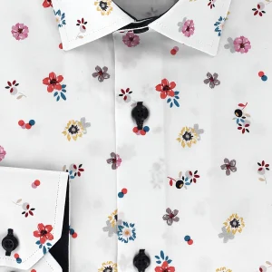 Chemise blanche à fleurs - Cassis