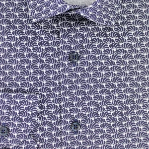 Chemise cintrée imprimée bleu marine