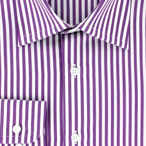 Chemise à rayures bâtons violettes