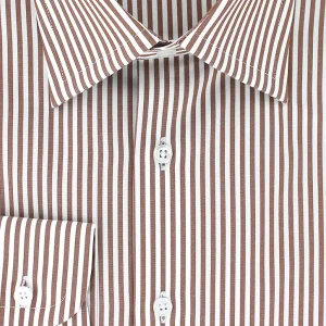 Chemise classique à rayures bâtons marron