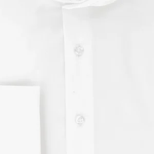 Chemise cintrée blanche col cutaway à poignets mousquetaires