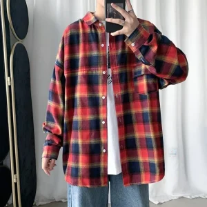 Chemise coréenne tartan