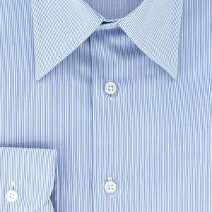 Chemise à rayures bleues col classique long