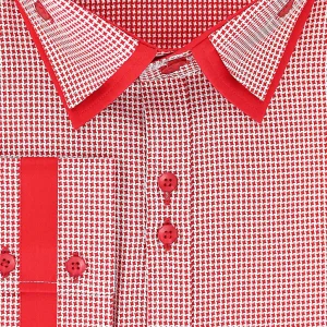 Chemise grande taille pied de poule rouge