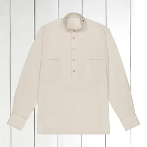 chemise col mao en toile de coton et clycell natural