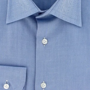 Chemise bleue en chevron double retors