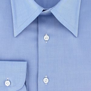 Chemise en twill bleu ciel col classique long