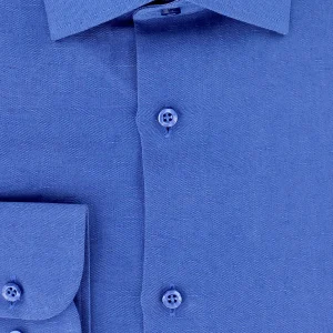 Chemise en lin bleu royal