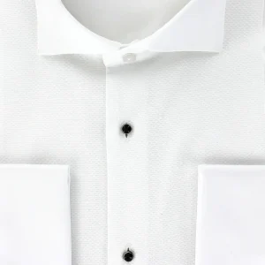 Chemise cintrée blanche col cassé tuxedo