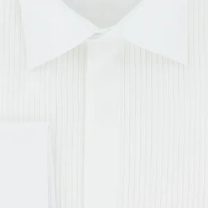 Chemise classique blanche plastron plissé poignets mousquetaires