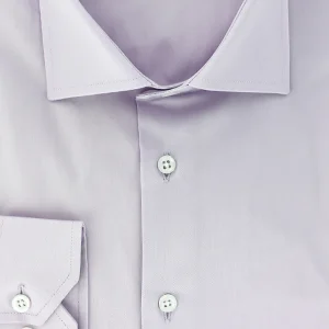 Chemise en satin de coton parme