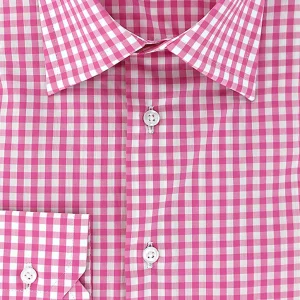 Chemise en popeline vichy rose