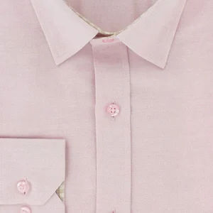 Chemise cintrée chevron rose touché cachemire