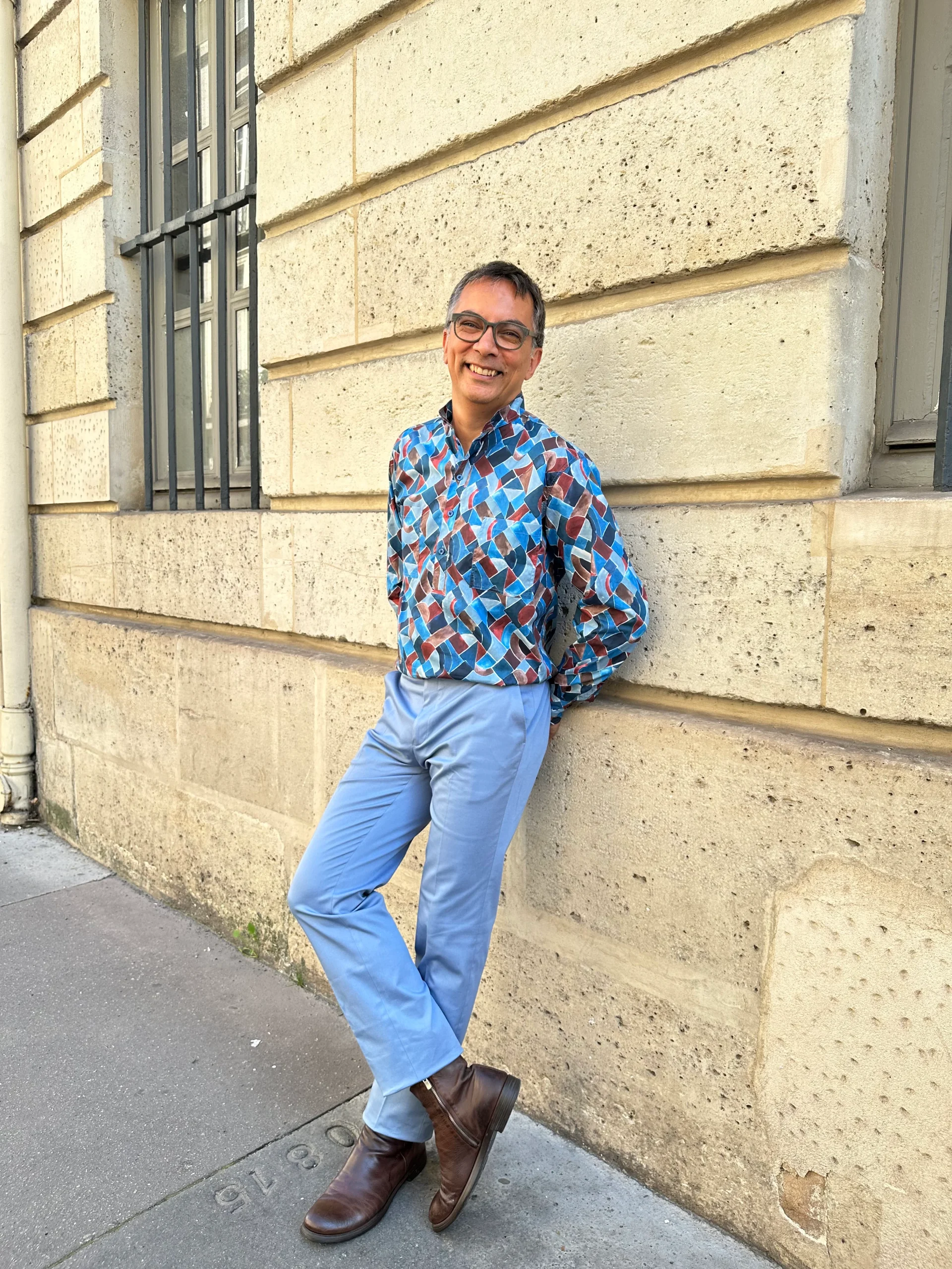 chemise col mao en coton Liberty® hommage à Sonia Delaunay – Image 2