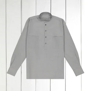 chemise à col mao en coton smoke