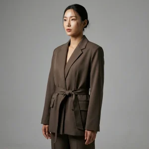Veste Blazer Coréenne Ceinturée Femme