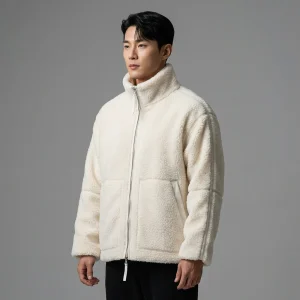 Veste Coréenne Zippée Laine