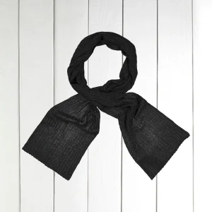 écharpe en cachemire à côtes anthracite