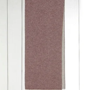 écharpe frangée en cachemire double-face lin sur clairet