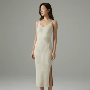 Jupe Mi-Longue Fendue Coréenne