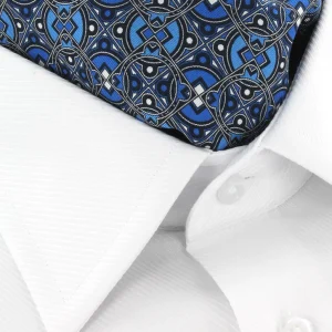 Ascot bleu à motifs géométriques marine