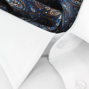 Ascot bleu et marron à motifs paisley