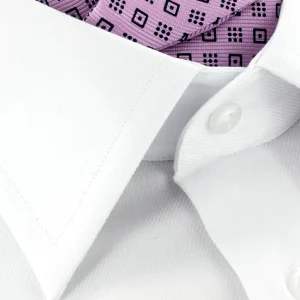 Foulard ascot parme à motifs noirs