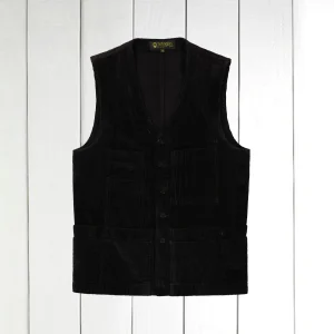 gilet 20 poches en velours de laine noir