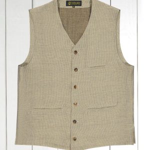 gilet à poches passepoilées en toile double face diamant noir