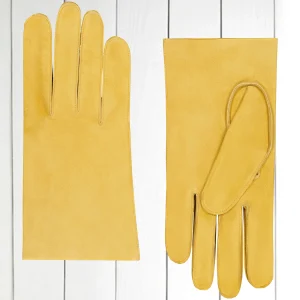 gants Agnelle Saumur en cuir d'agneau non doublé miel