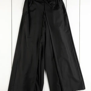 pantalon hakama en toile de laine noire s'130
