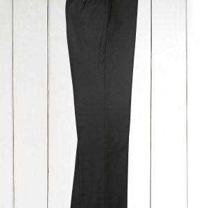 pantalon bari en toile de laine infroissable d'été noire super 100