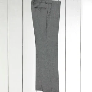pantalon siza natté en pure laine super 130 fil à fil gris