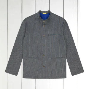 veste megève en toile pur lin à rayures noires