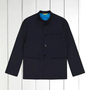 veste megève en crêpe de laine lourd bleu marine