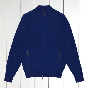 cardigan zippé en geelong bleu indigo