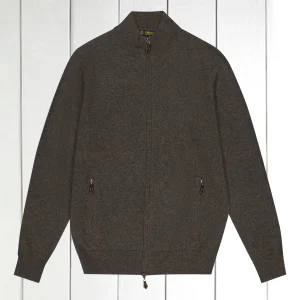cardigan zippé en geelong brun cask