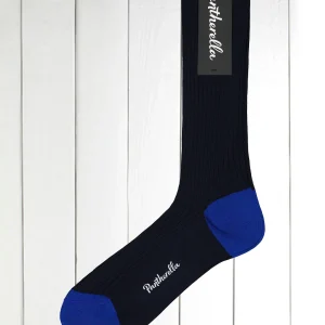 chaussettes pantherella en coton bleu marine à glands cobalt