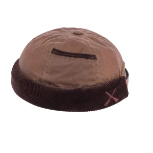 bonnet docker miki de chez Béton Ciré en waxed cotton brown