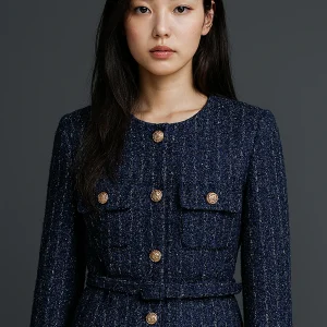 Veste Boutons Métal Coréenne Femme