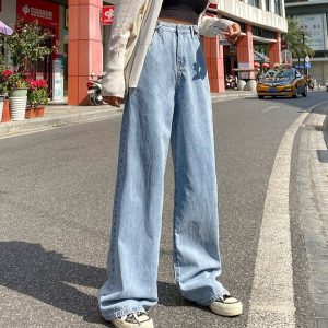 Jeans coréen taille haute