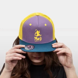 Casquette Trucker DBDB Island violet Jaune Bleu