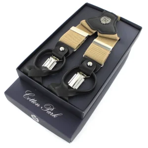 Bretelles homme beige uni