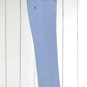 pantalon siza en serge de coton extensible azur