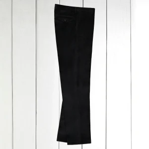 pantalon jules coupe ample en velours de laine noir