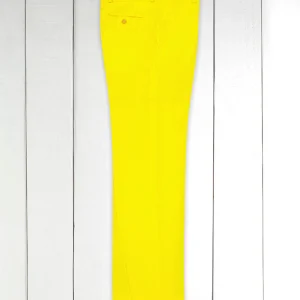 pantalon italien siza en toile pur lin jaune très légère