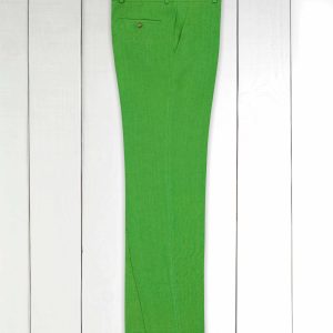 pantalon italien siza en toile pur lin vert très légère